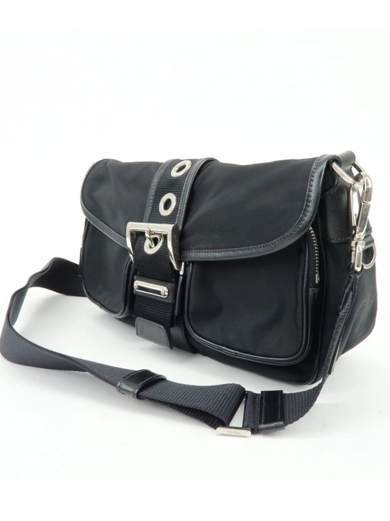 Prada Handbags - Prada Black Leather and Nylon shoulder Bag with Buckle Strap! Offers welcome